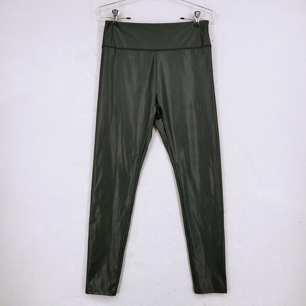 Wild Fable High Waisted Liquid Leggings Black Med Faux Leather Look Women NWOT